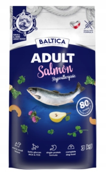 Levně Baltica Adult Salmon Hypoallergenic Xs/s 3 kg Malá Plemena