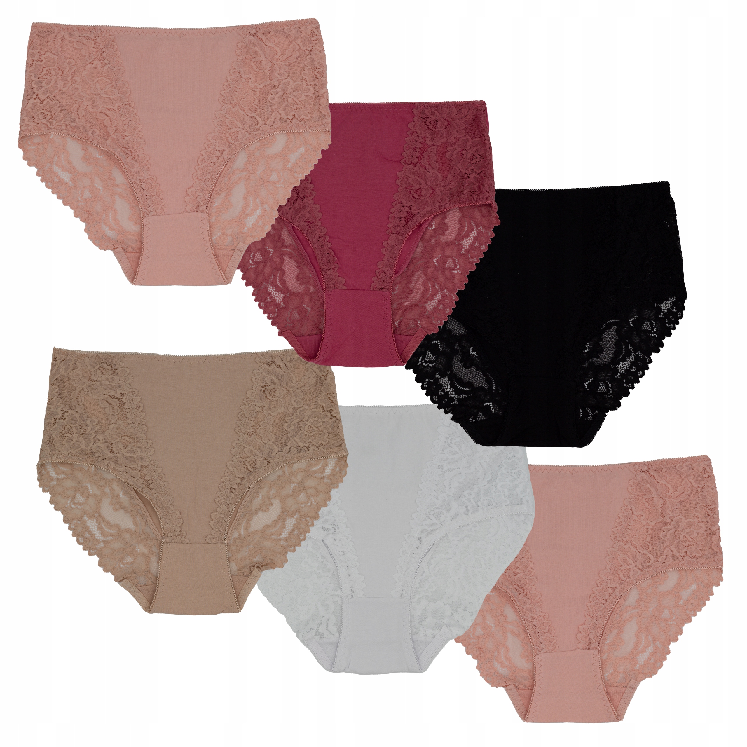 6x MAJTKI DAMSKIE KORONKOWE MAJTKI DAMSKIE r. XL