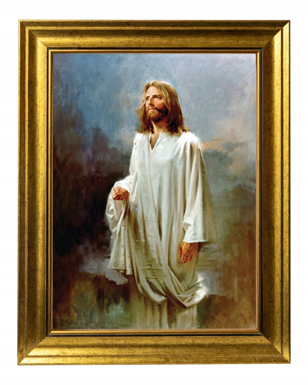 Pán Ježíš Obraz Na Plátně Ve Zlatém Moderním Rámu 30X40