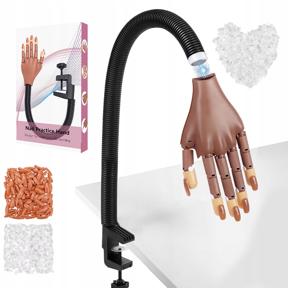 Model Ruka pro trénink nehtů 300 Tipsů Nastavitelný stativ
