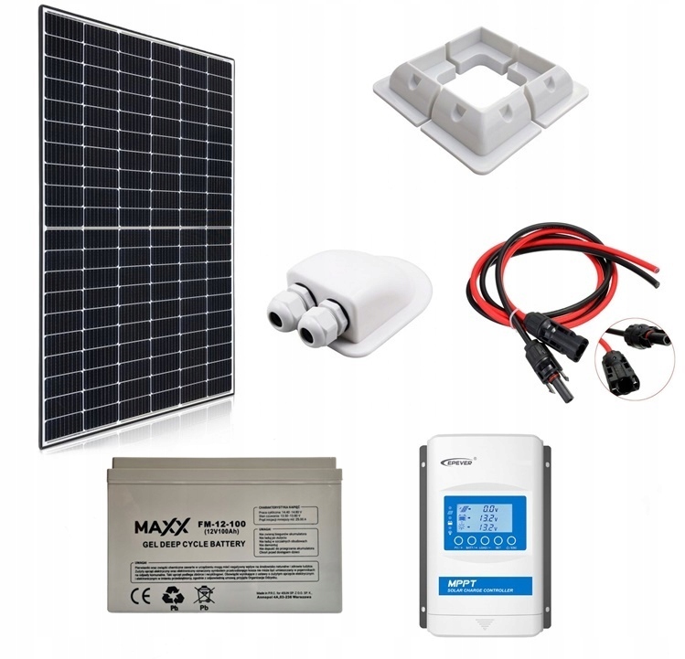 JAM60S20 380 - СОНЯЧНА ПАНЕЛЬ КОМПЛЕКТ 380W AKU ГЕЛЬ 100AH КЕМПЕР