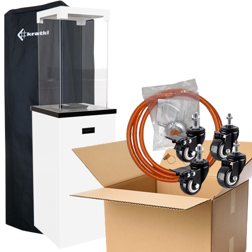 Ohrievač Patio Light Biely Kratki Kryt