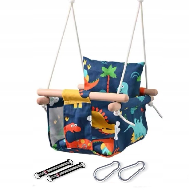 HUŚTAWKA DLA DZIECI DO DOMU OGRODU DINOZAUR DREWNO Marka DMR