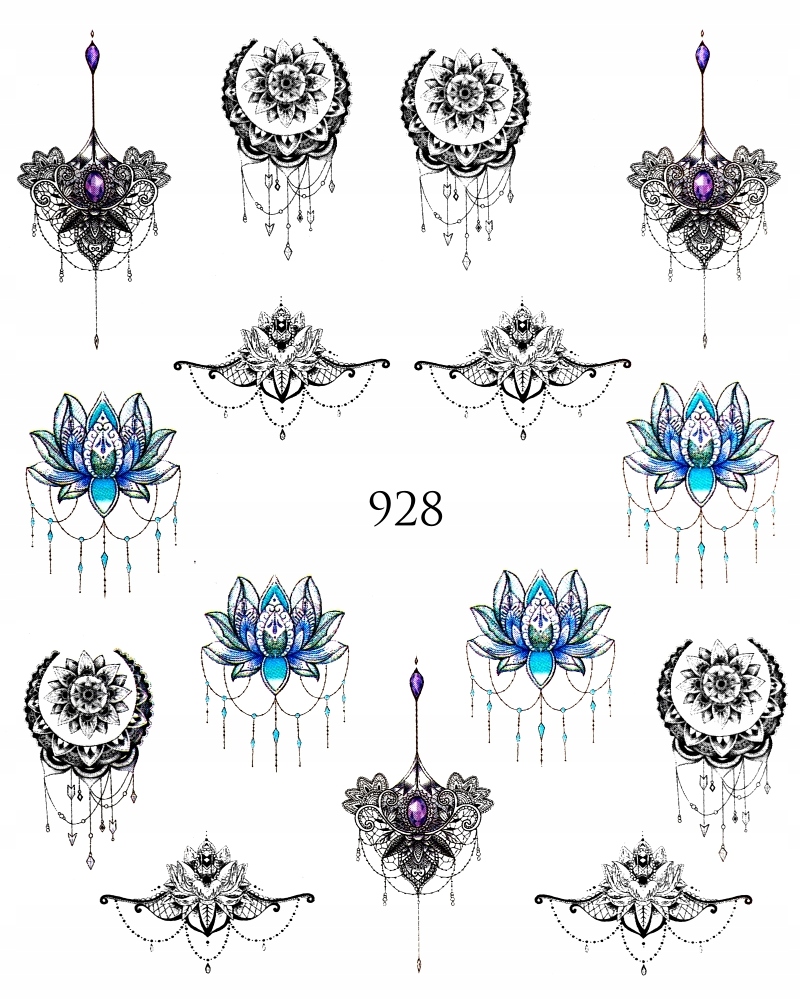 

Naklejki wodne na paznokcie Mandala nr 928