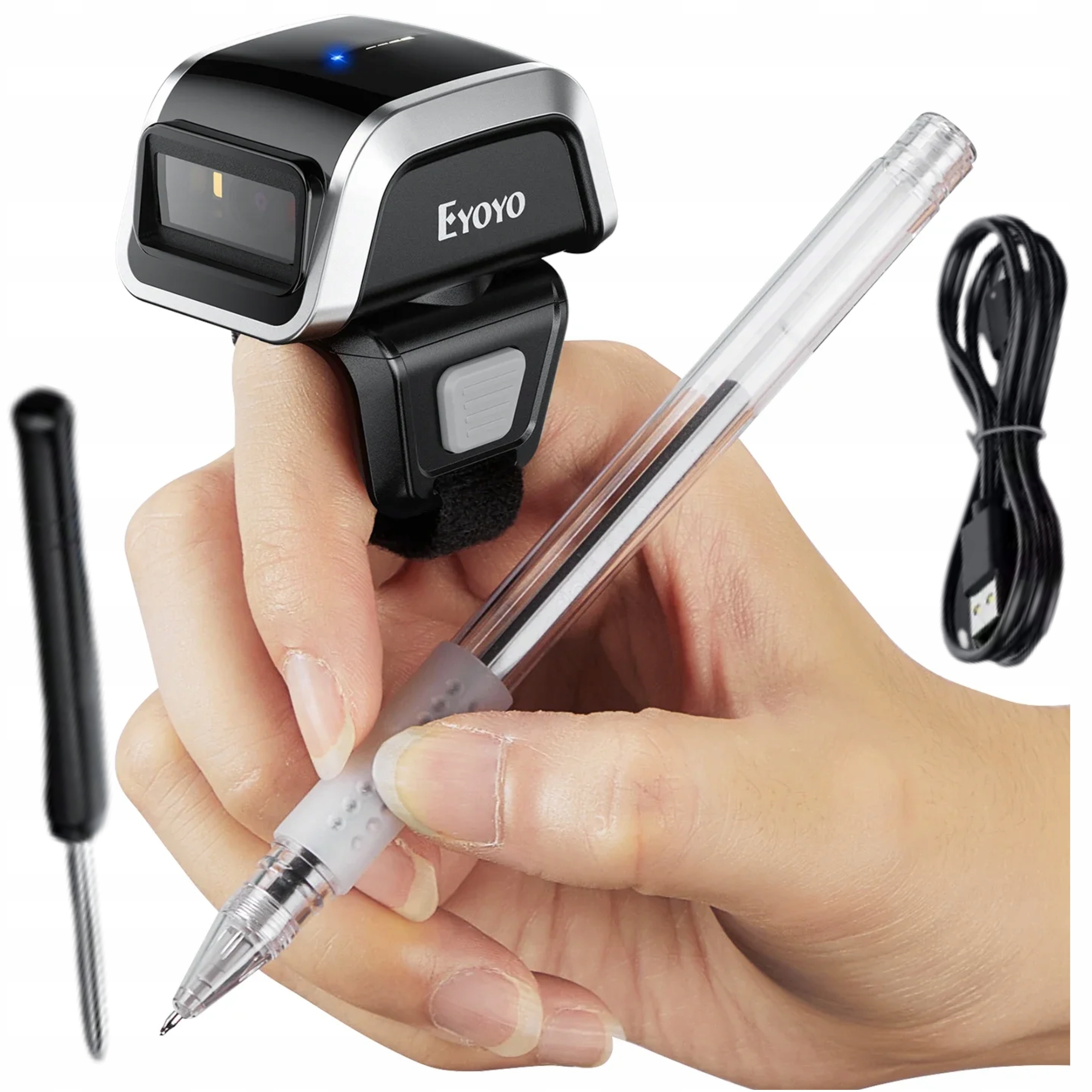 Qr skener Čtečka čárových kódů na prst Kód Čtečka čteček 1D 2D