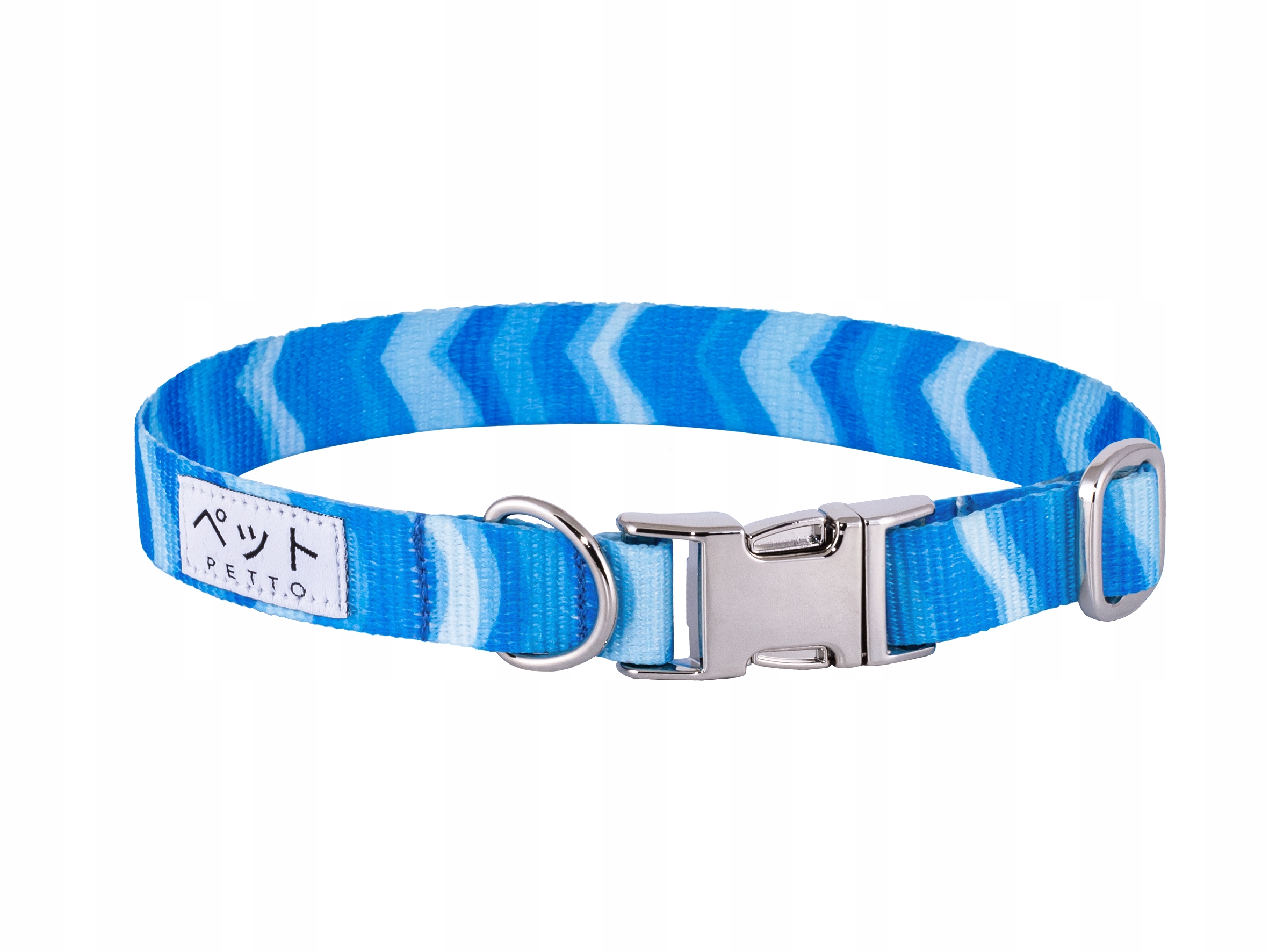 Levně Petto Obojek pro psa Eri Blue Waves Silver M