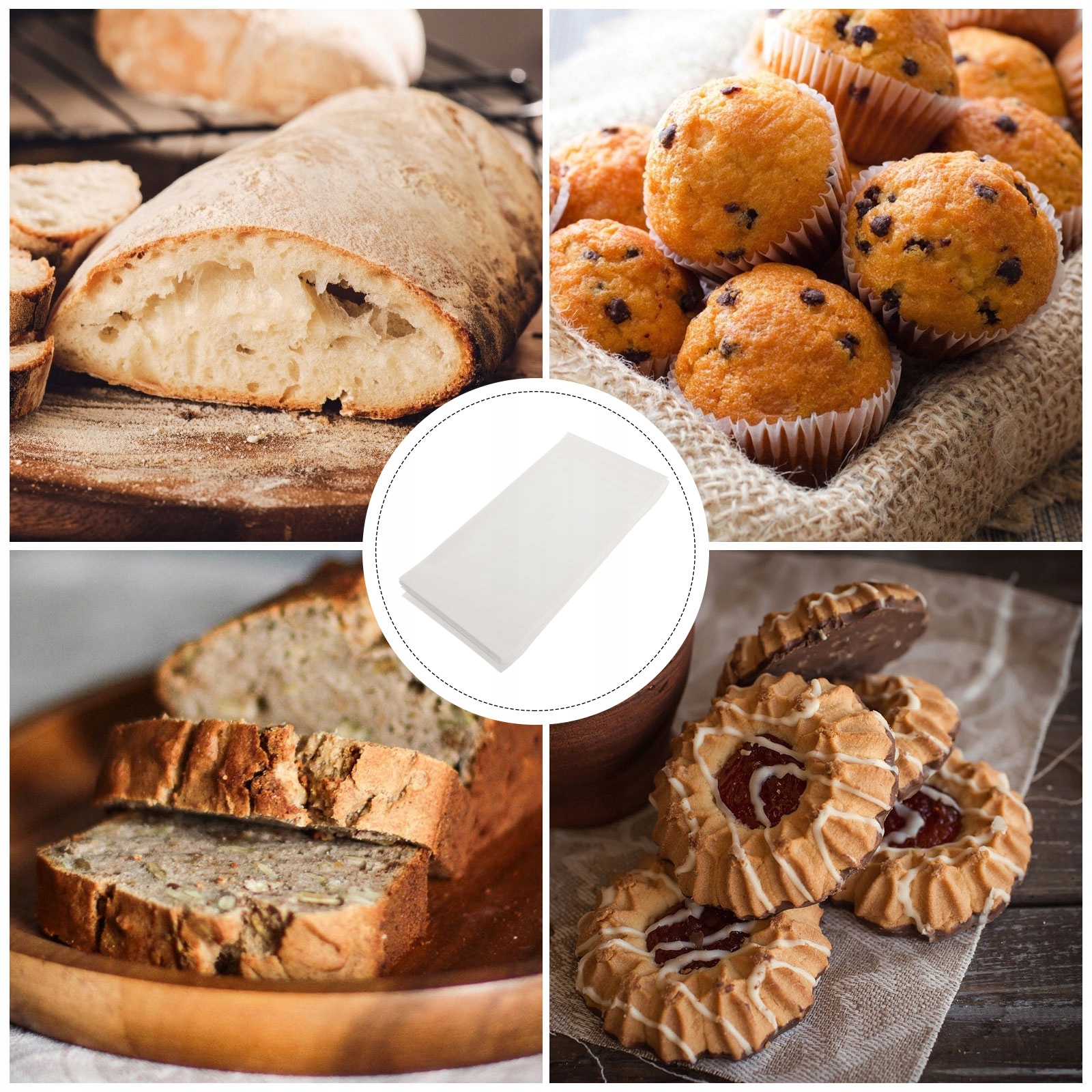 MAŁE TOREBKI PAPIEROWE DO PAKOWANIA CIASTECZEK DO PIECZENIA Marka bez marki