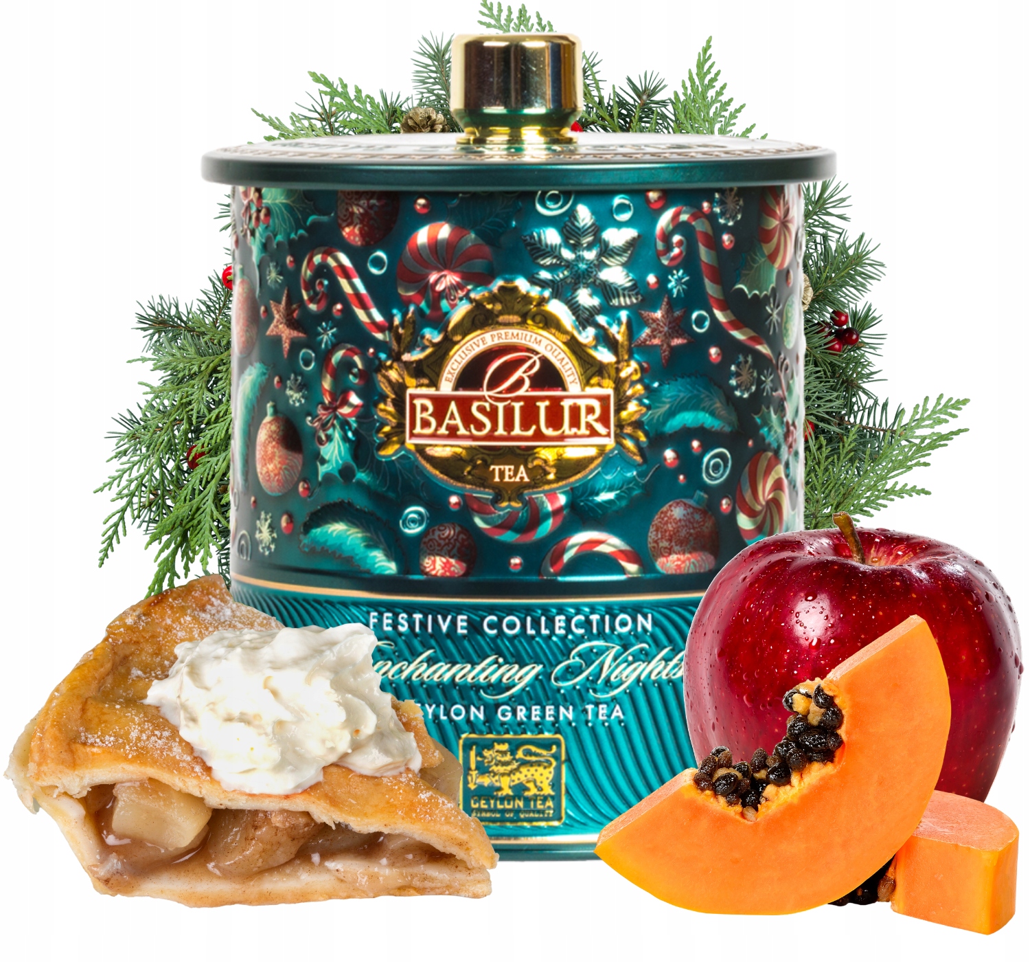 Levně Basilur Enchanting Nights čaj Jablečný Koláč – Vánoční list – 75 g