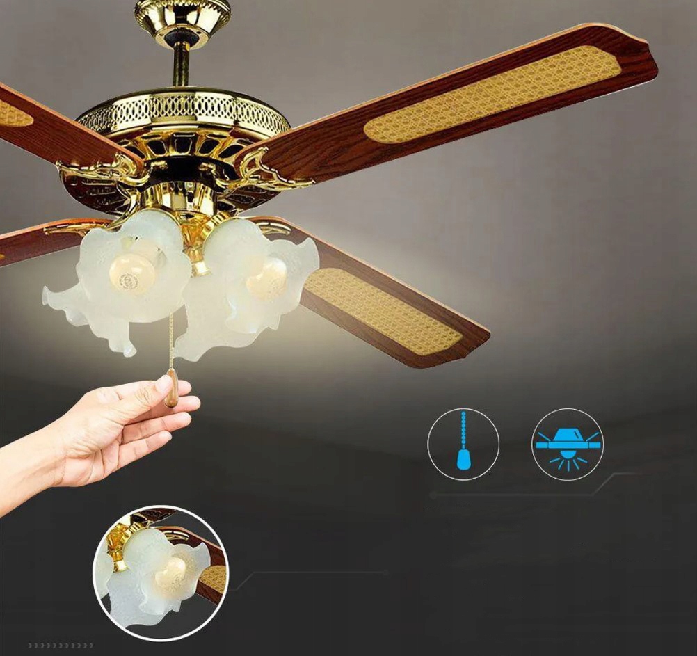 ŻYRANDOL WENTYLATOR SUFITOWY WIATRAK 5X5 LAMPA ZILNER Marka Zilner