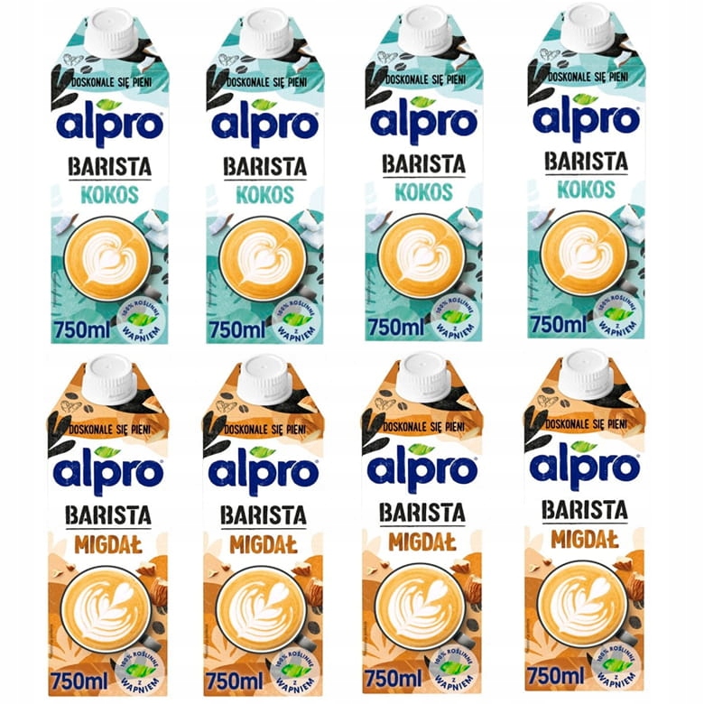 Bez laktózy bez lepku Alpro Barista Coconut & Almond, Kokos Mandle 8x750 ml
