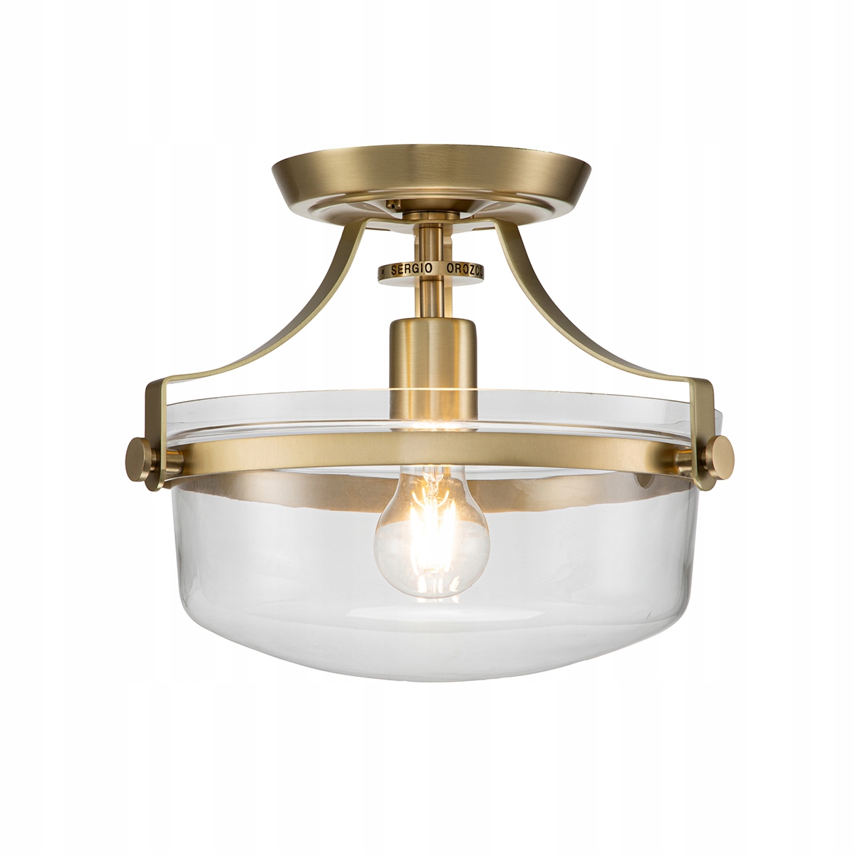 Quoizel Stropná lampa E27 60W Penn Station mosadz brúsená