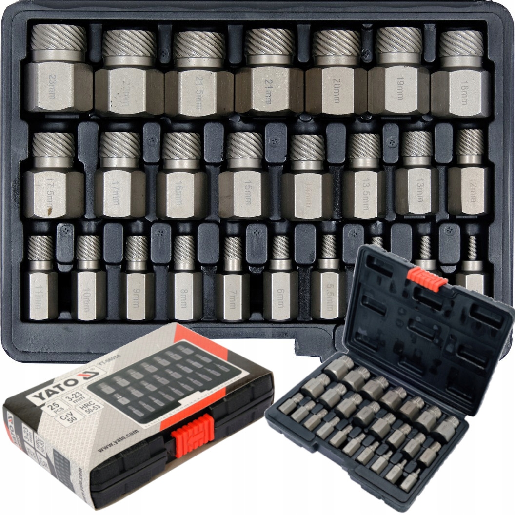 Yato Wykrętaki Do Uszkodzonych Śrub Węwnętrznych Hex Torx Spline 25szt.