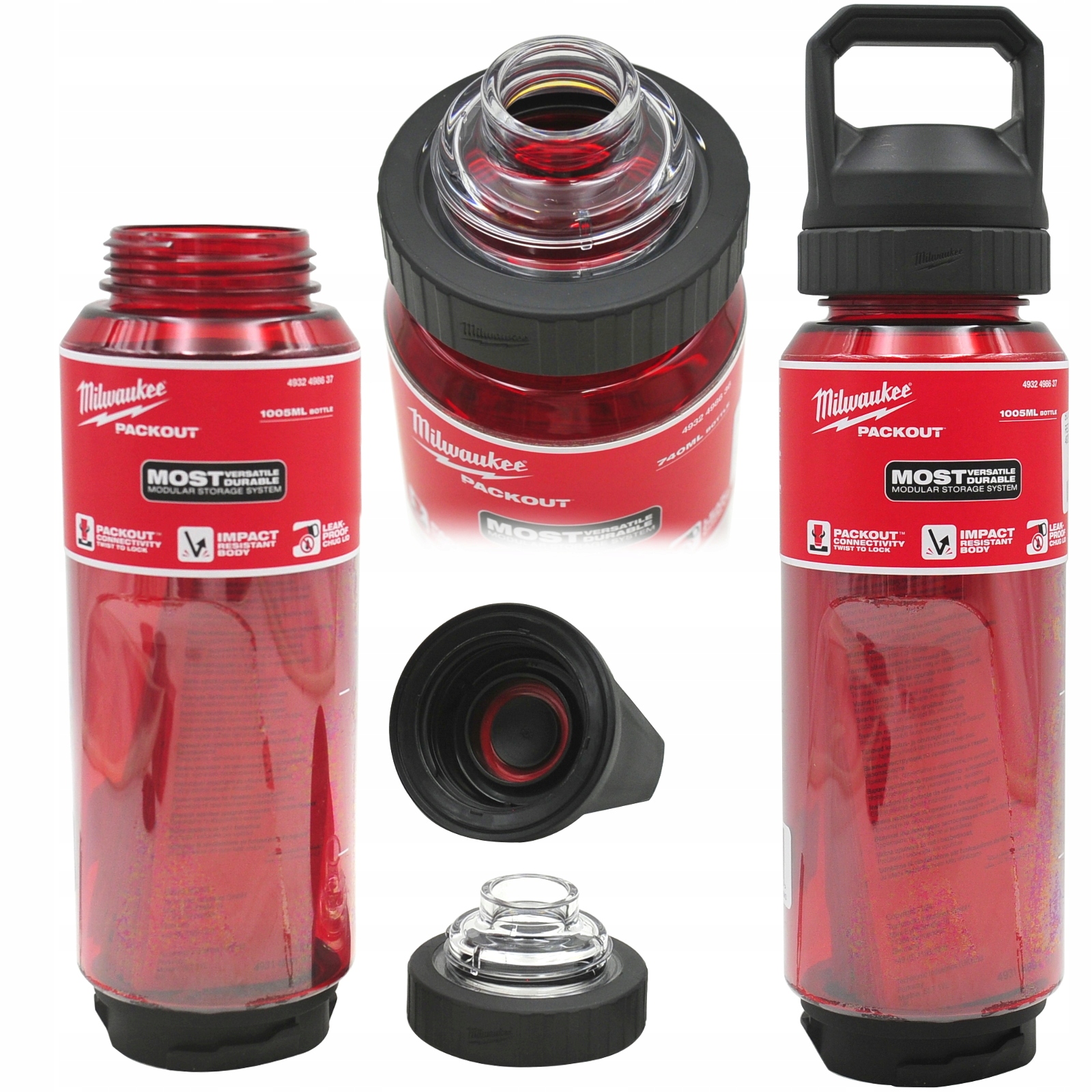 Butelka Bidon Na Wodę Tirtan Milwaukee Packout Czerwona Red 1005ml