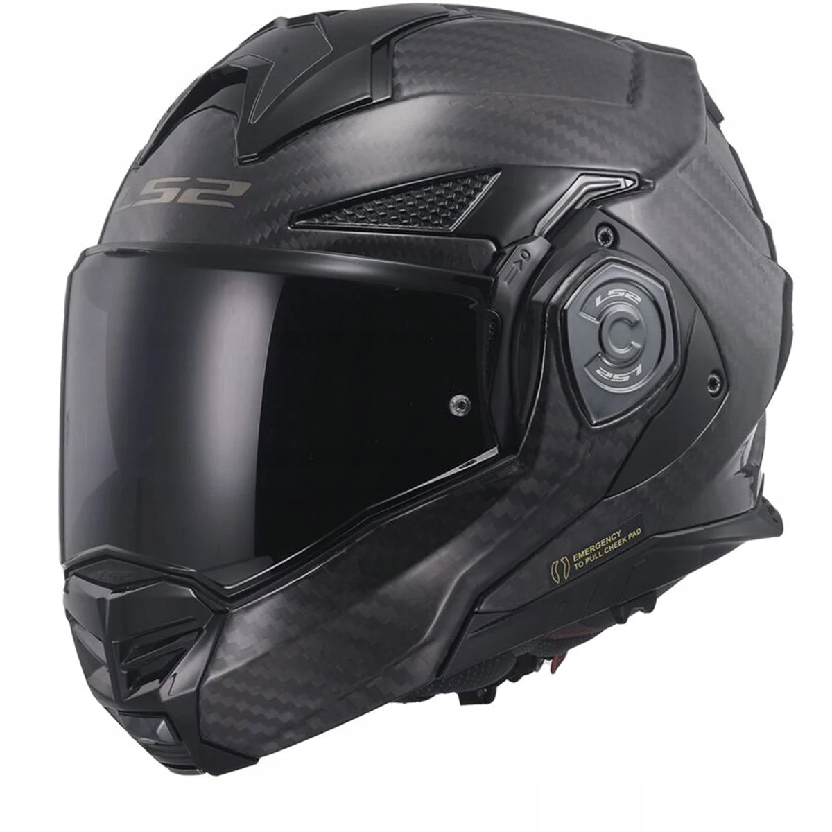 LS2 FF901 Advant X Solid Carbon Modulárna prilba s LS2-4X UCS-06 M