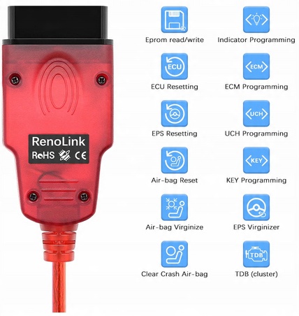 INTERFEJS RENOLINK 1.99 RENAULT DACIA може ЗАКРІПИТИ код виробника DDT INTERFEJS OBD - 2 do Renolink