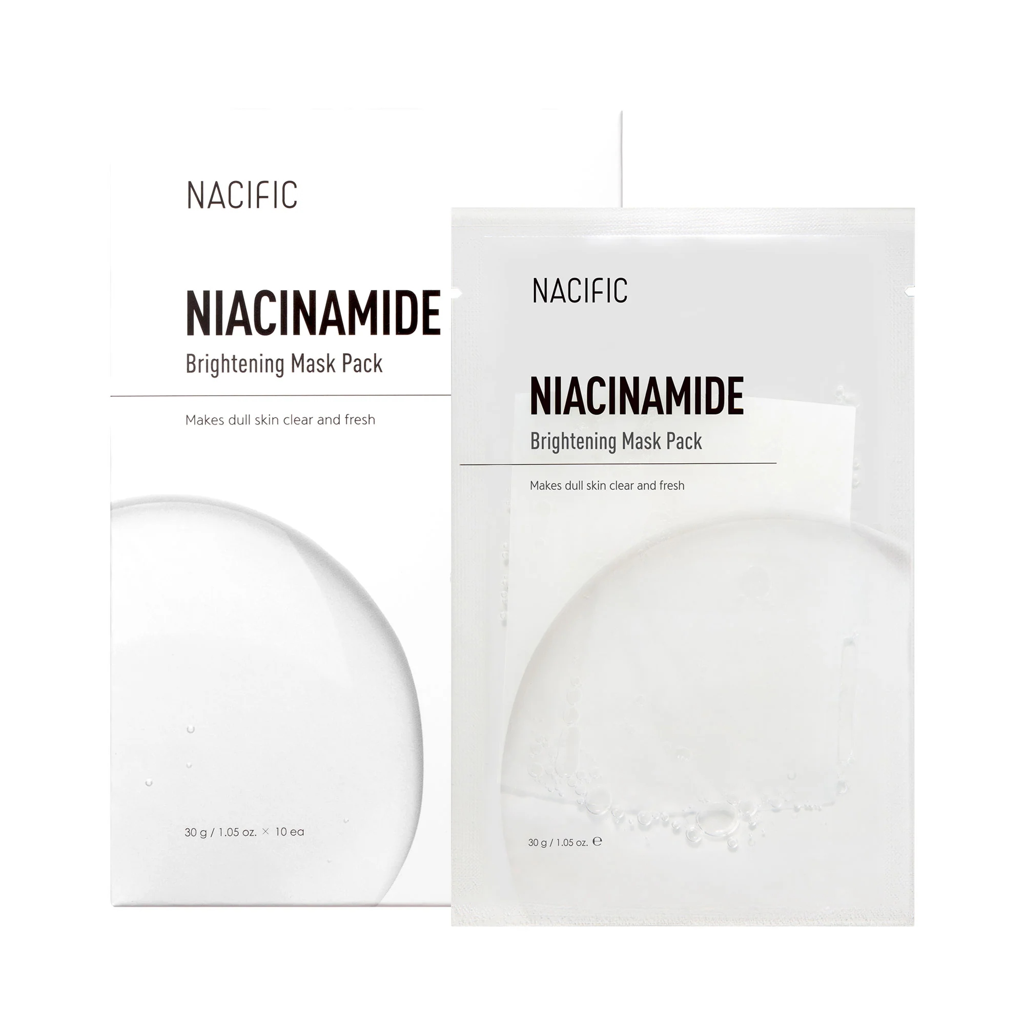 Nacific Niacinamidová rozjasňující maska v plátýnku 10 ks