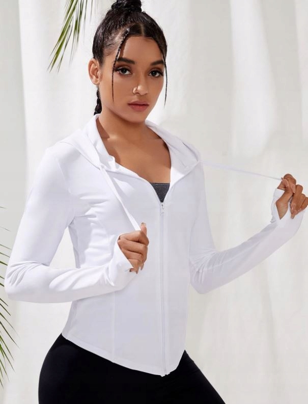 SHEIN BLUZA SPORTOWA Z KAPTUREM ECRU 38 1M7F