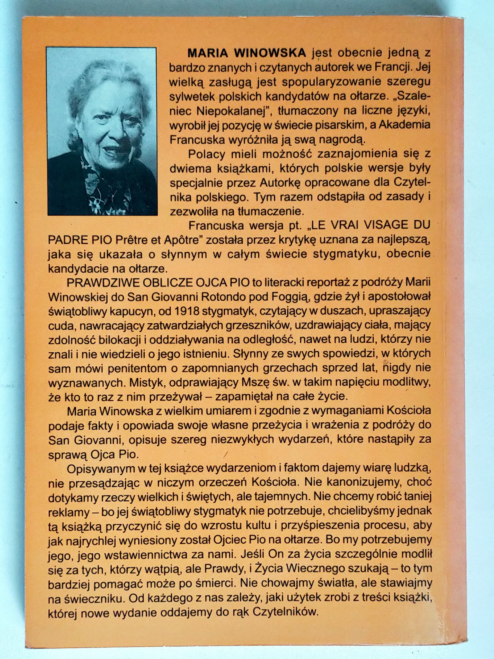 Prawdziwe oblicze Ojca Pio / Winowska ISBN 9780948202223