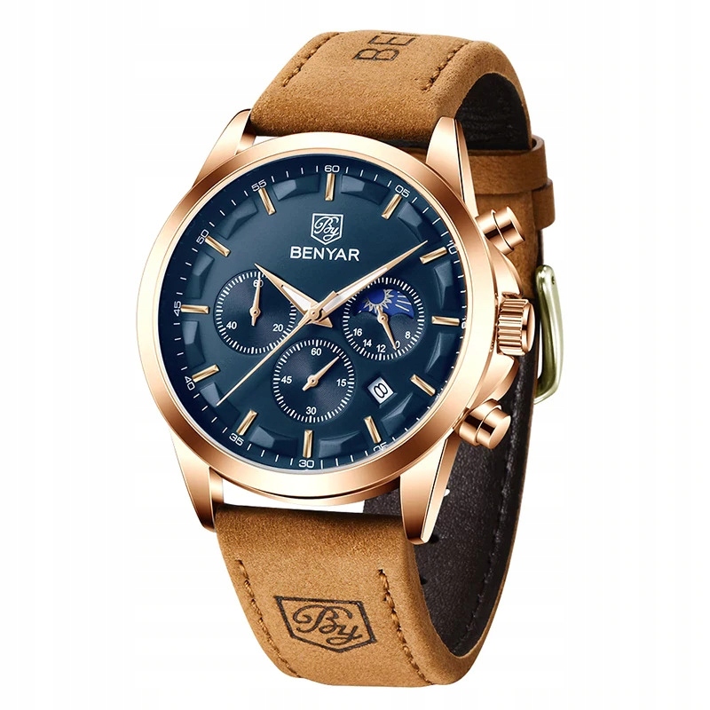 

Benyar Zegarek Męski Elegancki Chronograf Pudełko