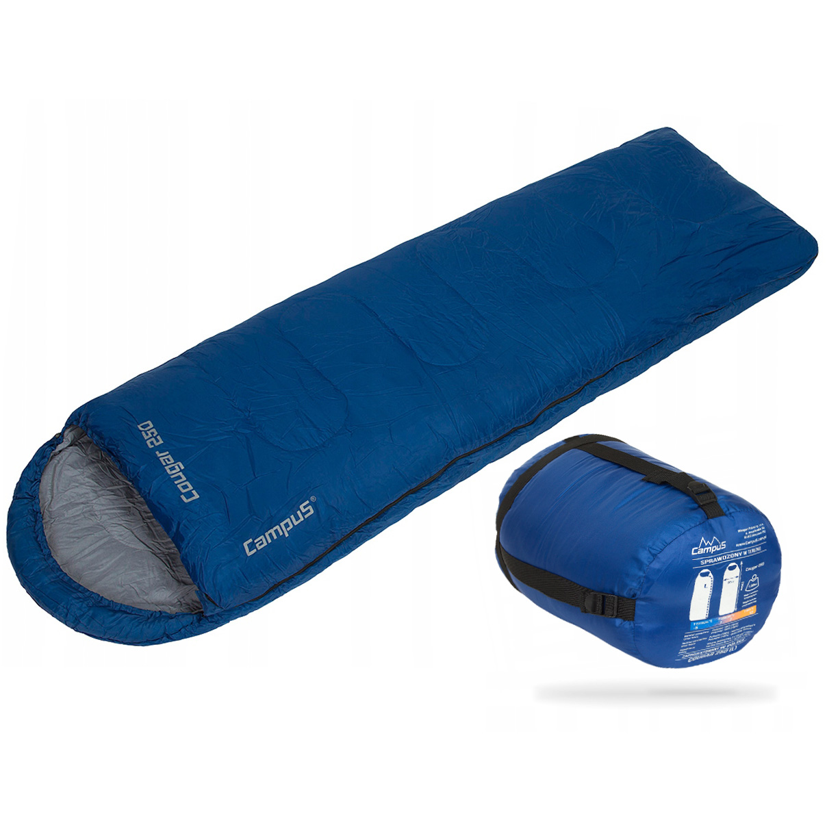 Śpiwór turystyczny pod namiot Campus Cougar 250 Łączony lewy -5/+12st