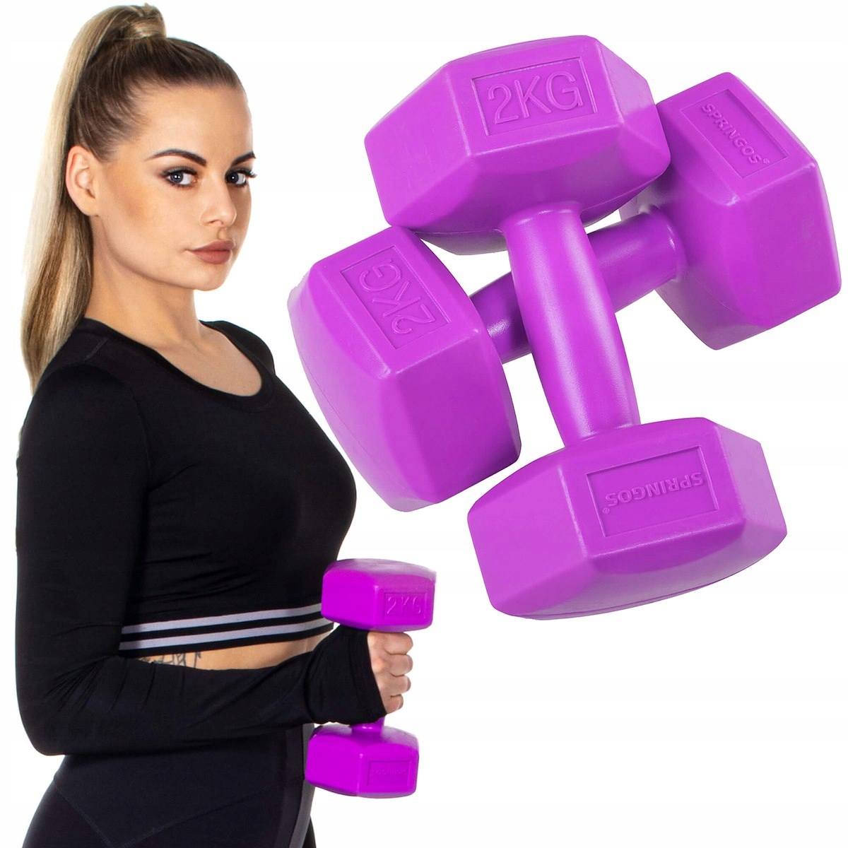 HANTLE 2x2 kg HANTELKI BITUMICZNE HEX ZESTAW DO ĆWICZEŃ W DOMU CIĘŻARKI Rodzaj inny