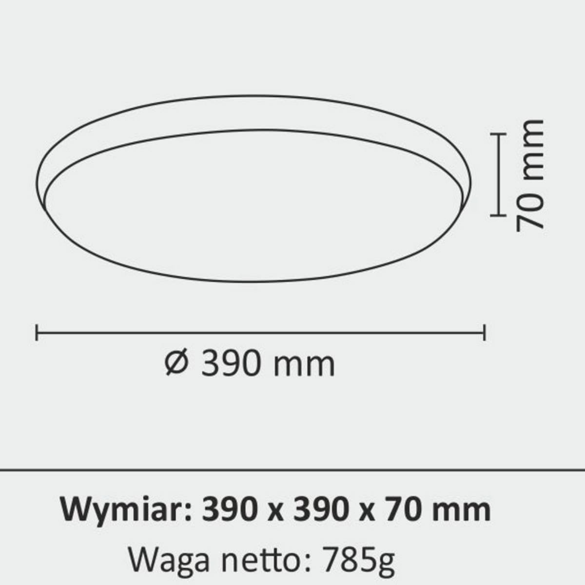 Kern D39 LED plafon IP20/24W/4000K złoty Zasilanie sieciowe