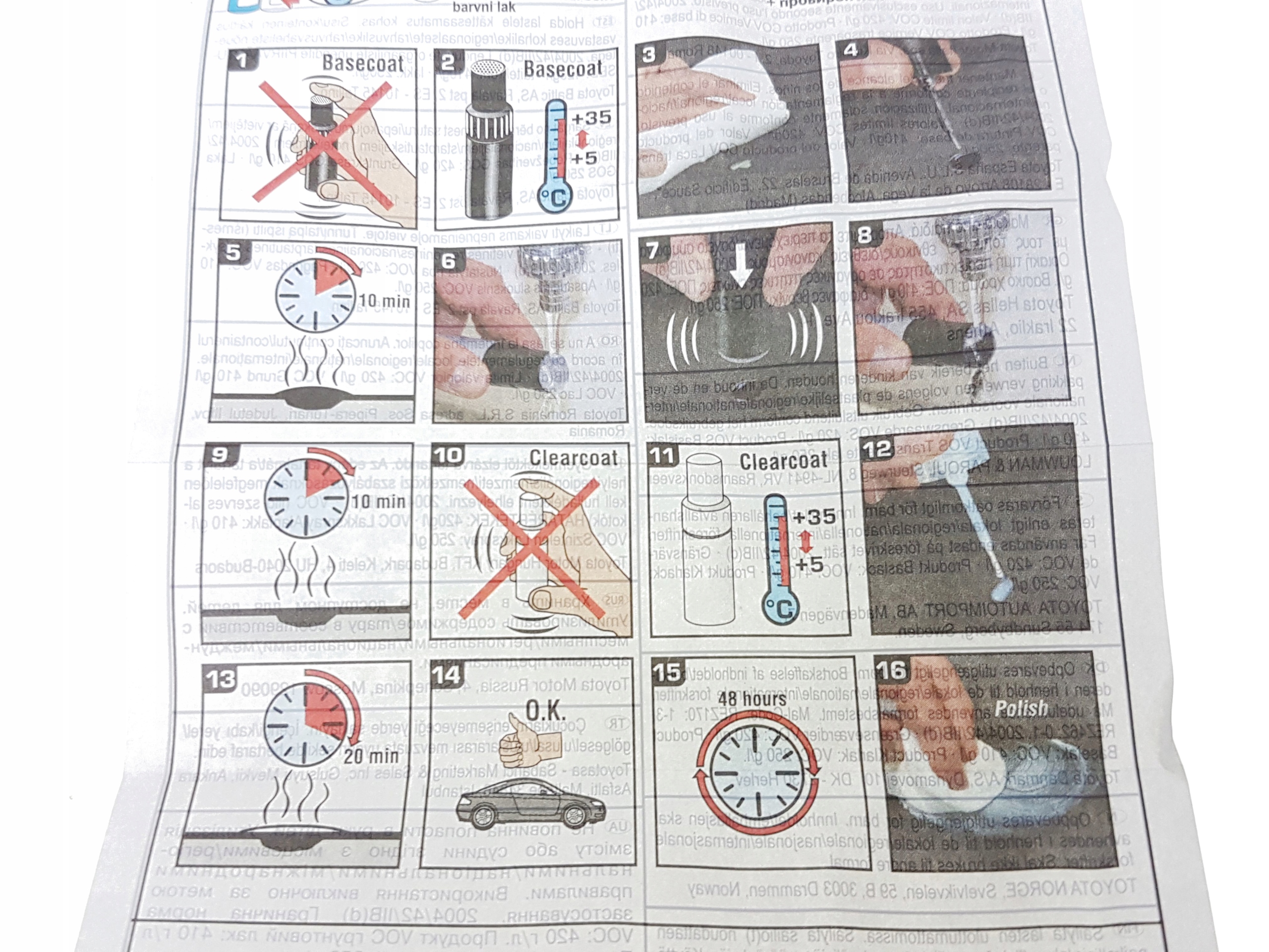 LEXUS LAKIER ZAPRAWKA FARBA KOLOR BIAŁA PERŁA 070 Pojemność opakowania 9 ml