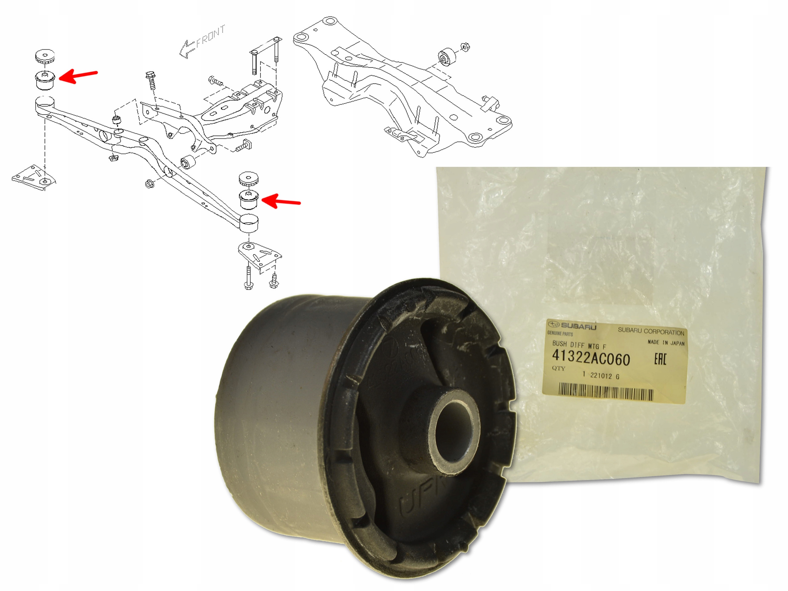 SUBARU IMPREZA II 01-07 TULEJA WSPORNIKA MOSTU TYŁ