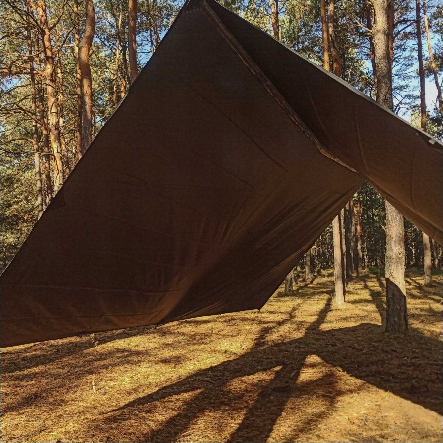 Tarp TigerWood 3 m x 2 m czarny płachta do lasu Długość 3 m