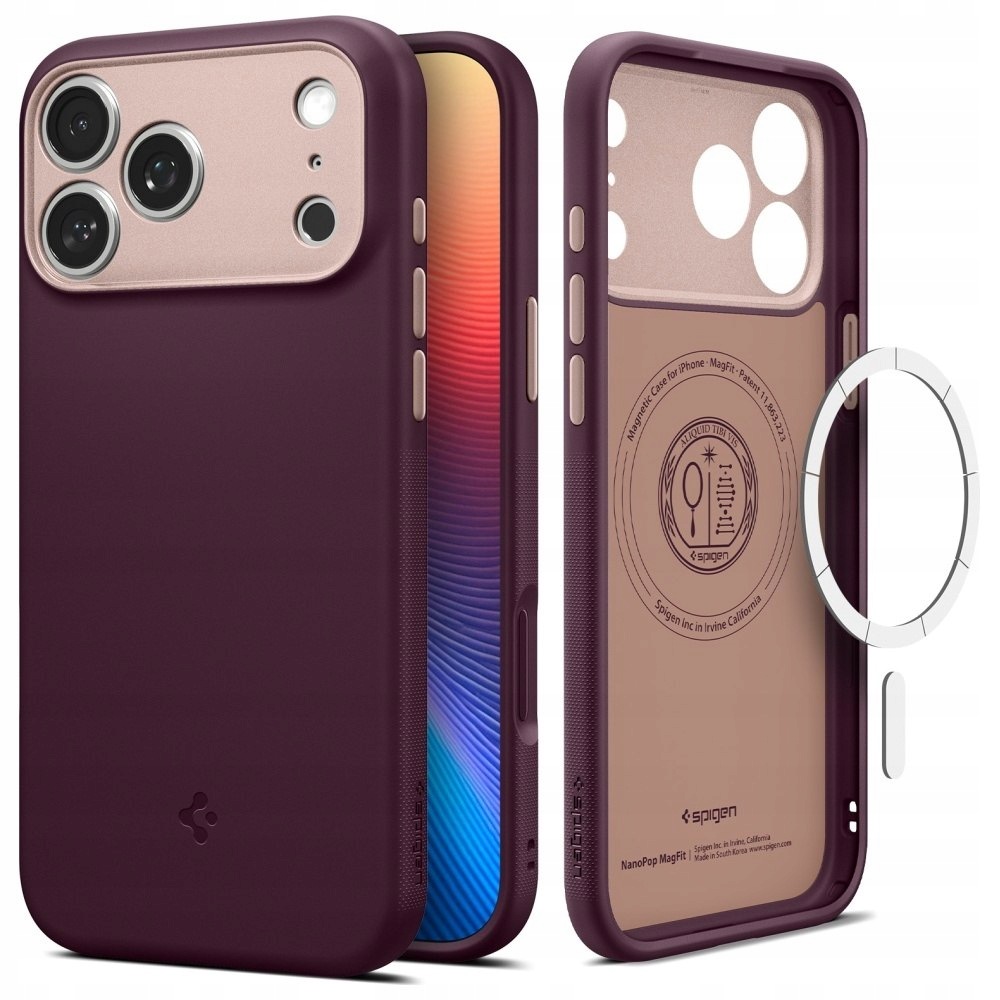 Etui Spigen Nano Pop Mag MagSafe do iPhone 17 Pro burgundowy