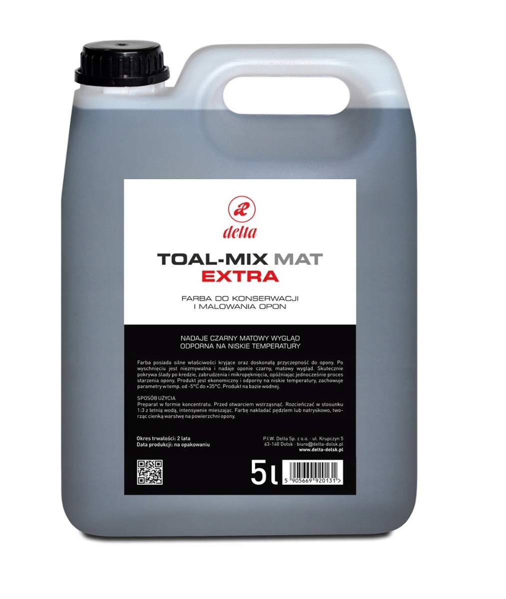 

Farba do opon Toal MIX Extra Mat 5l koncentrat