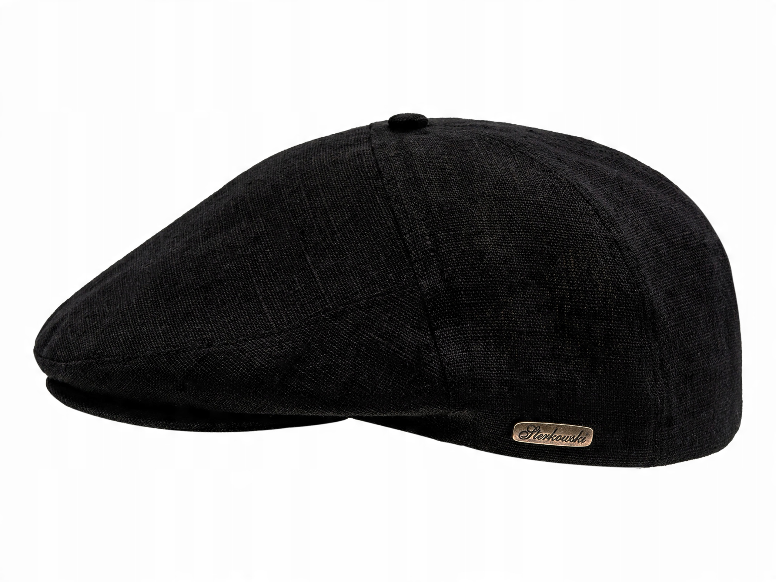

Flat Cap Szawedka Lniana Czarna Ręcznie Szyta 62cm