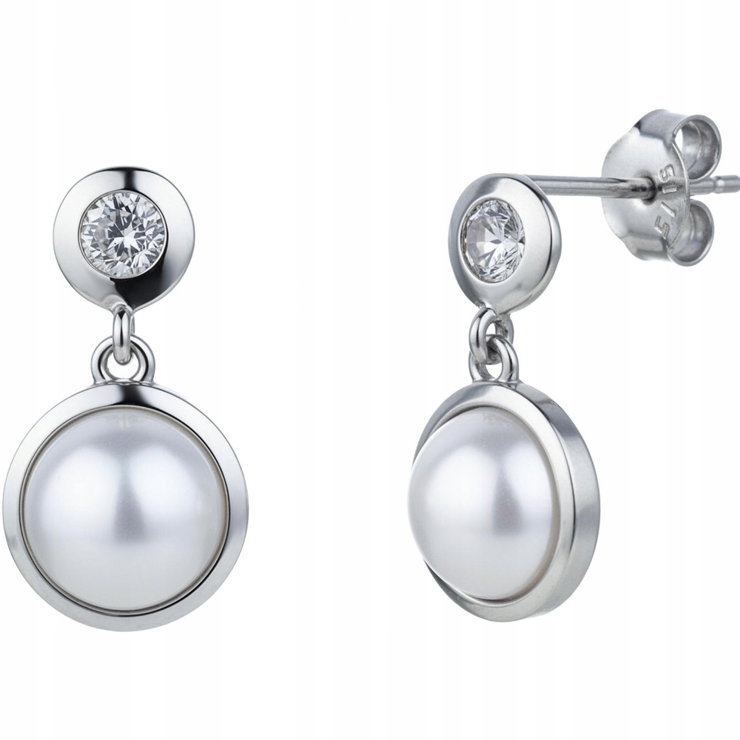 Dámské Náušnice Harf stříbro zirkon kolečko