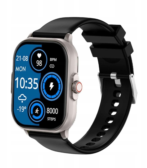 Zdravotní hodinky Chytré Hodinky Knauermann Neo (2024) stříbrné, obdélníkové