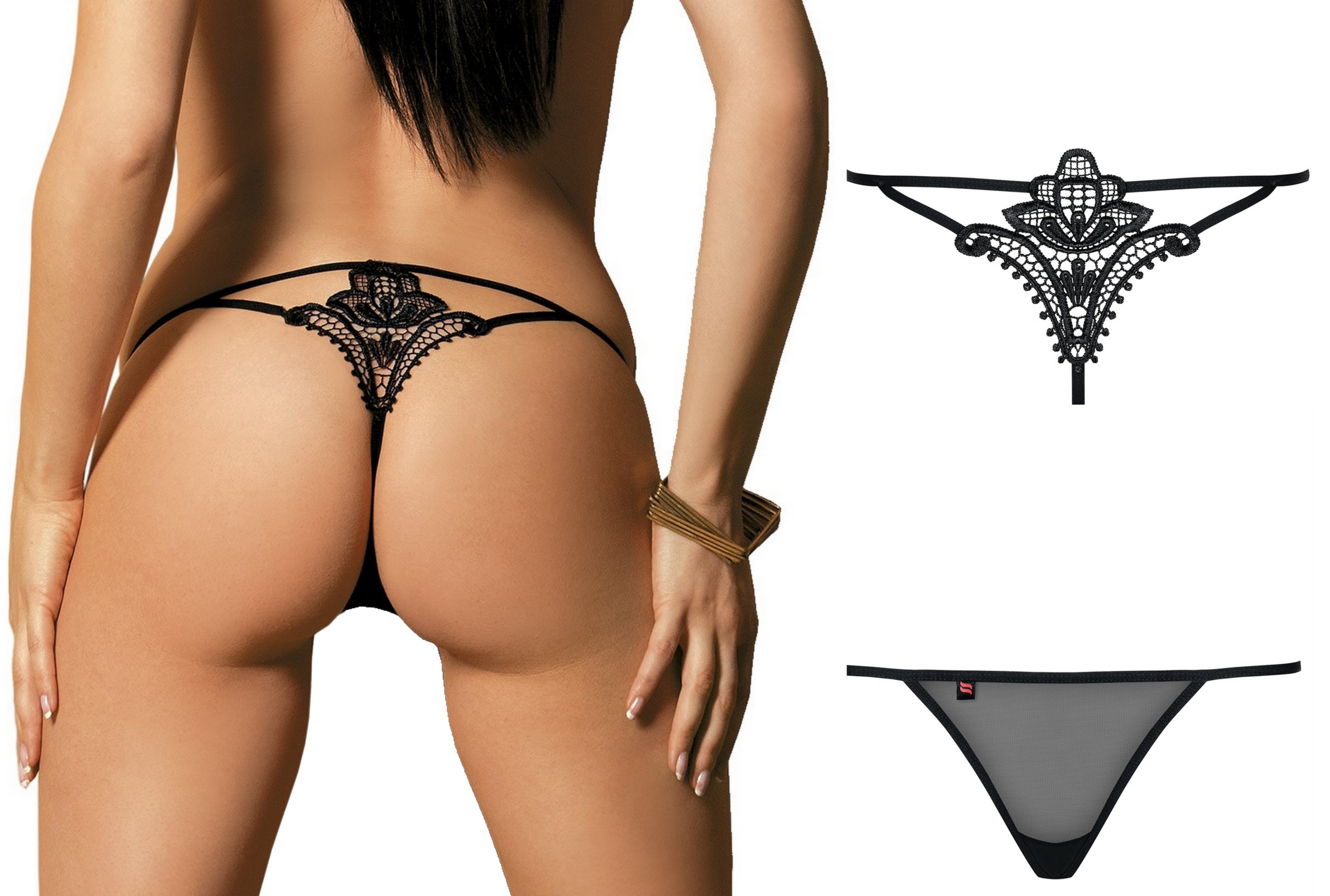 Kalhotky Obsessive Luiza Tanga Černé L/XL