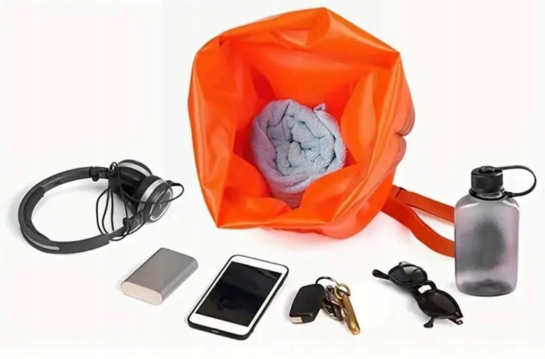 Bojka Asekuracyjna do Pływania Ratownicza Boja Dmuchana 2w1 Sucha Kieszeń Model Bojka Asekuracyjna do Pływania