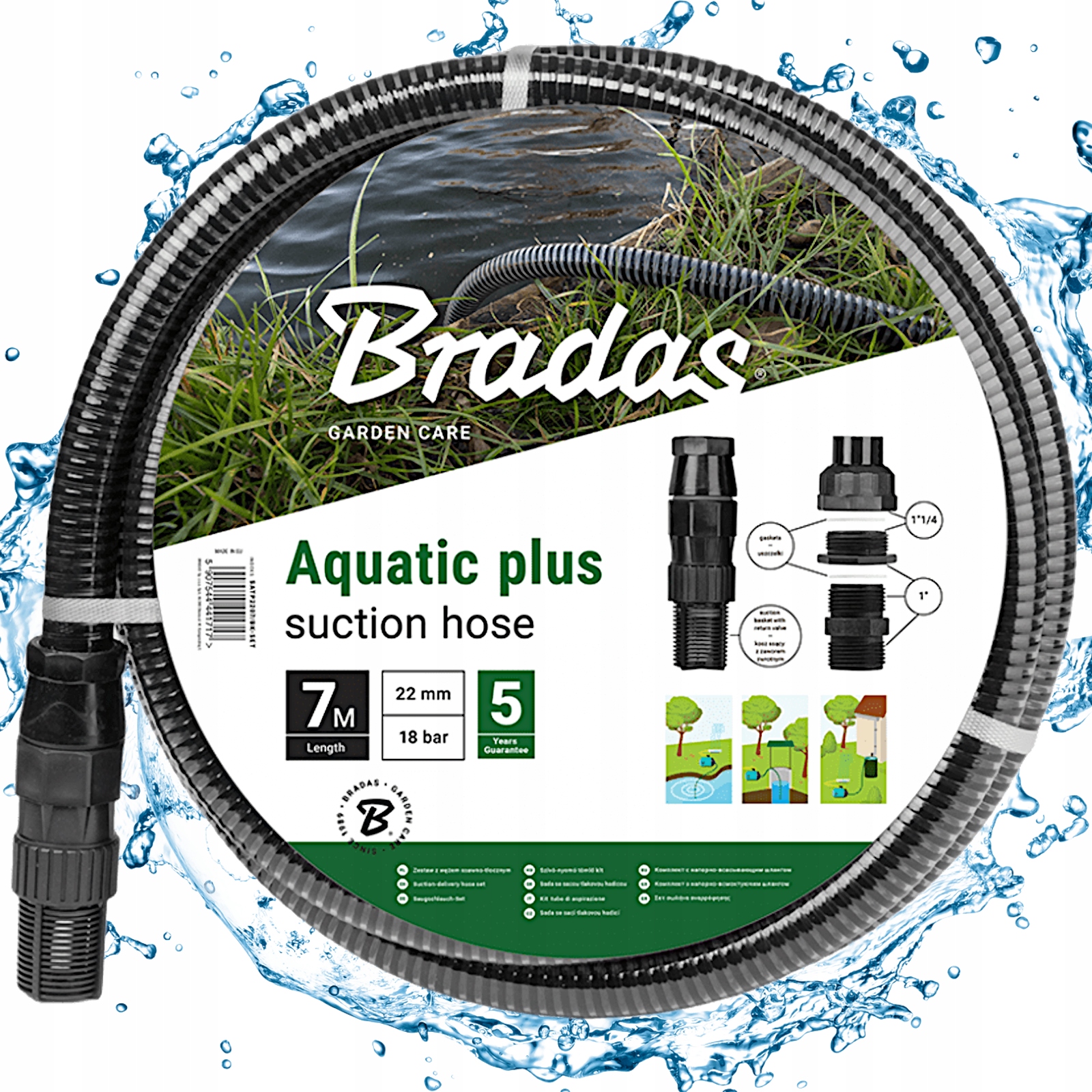 Sací Sada Aquatic Pro Přečerpávání Hydroforu Bradas Hadice 7 m