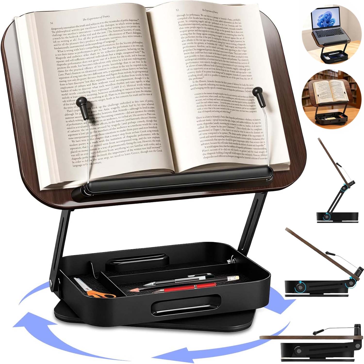 Podstavec Pod Notebook Tablet Skládací, Nastavitelný Stojan, Pult, Noty, Kniha