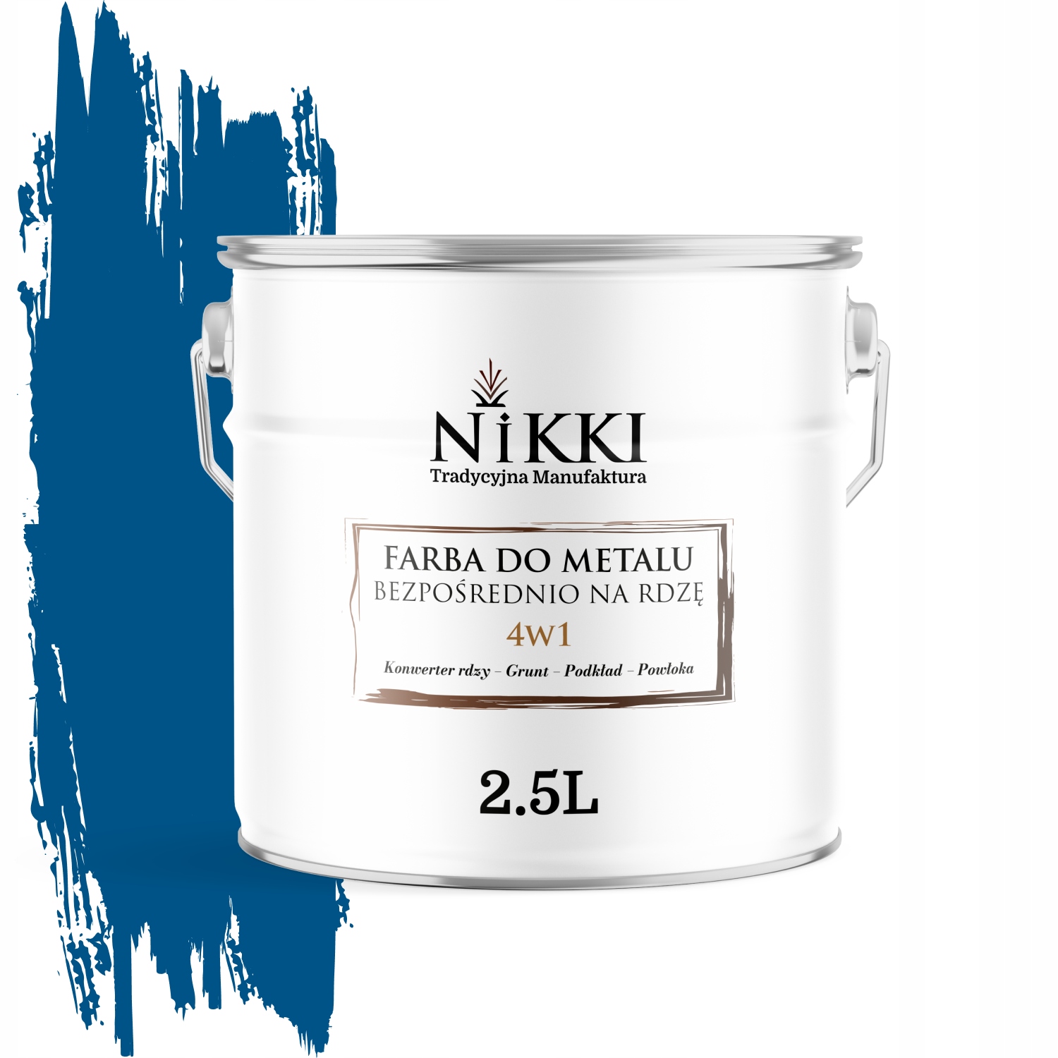 Farba Na Kov Priamo Na Hrdzu 4v1 Pozinkovaná Farba Modrá Ral 5005 Mat 2,5 L