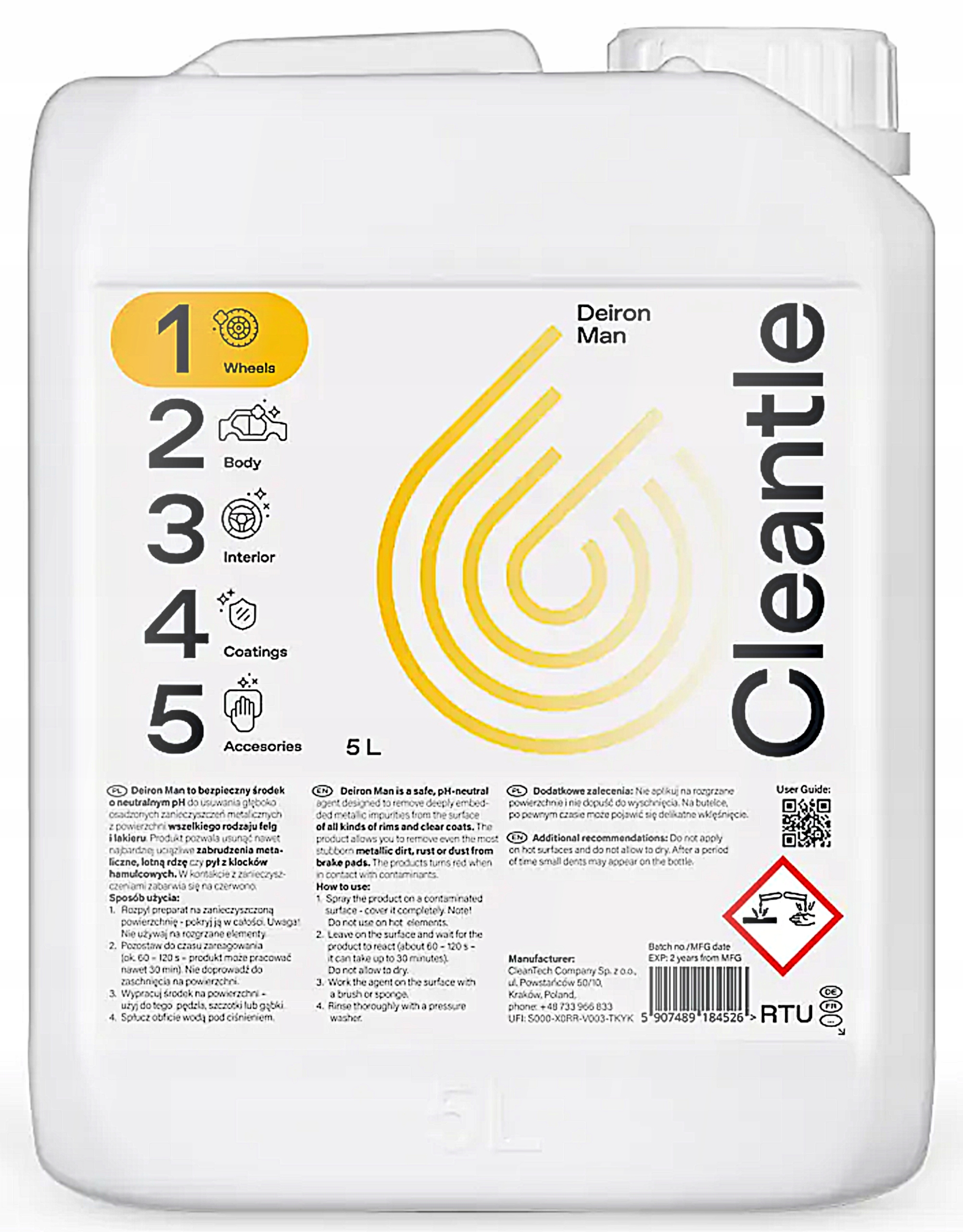 Cleantle Deiron Man Čištění ráfků laku 5L