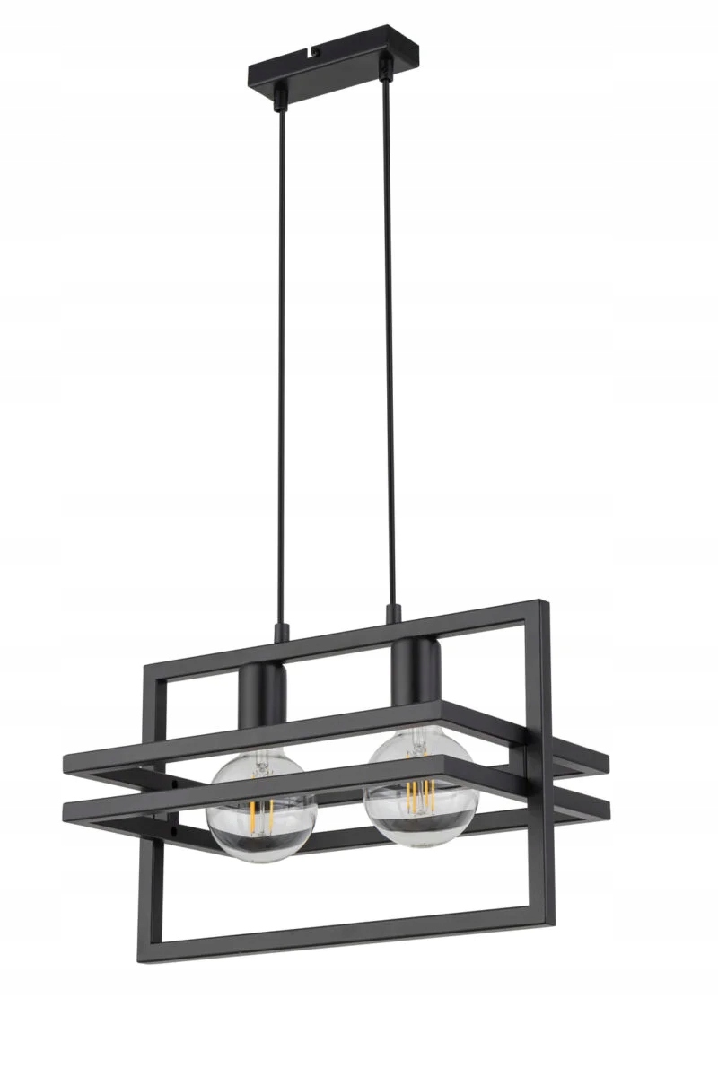 Závesná dekoratívna lampa loft industriálna čierna nad stôl dvojitá Sigma