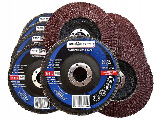 10SZT TARCZA ŚCIERNICA LAMELKOWA LISTKOWA PROFIFLEX 125 P 40