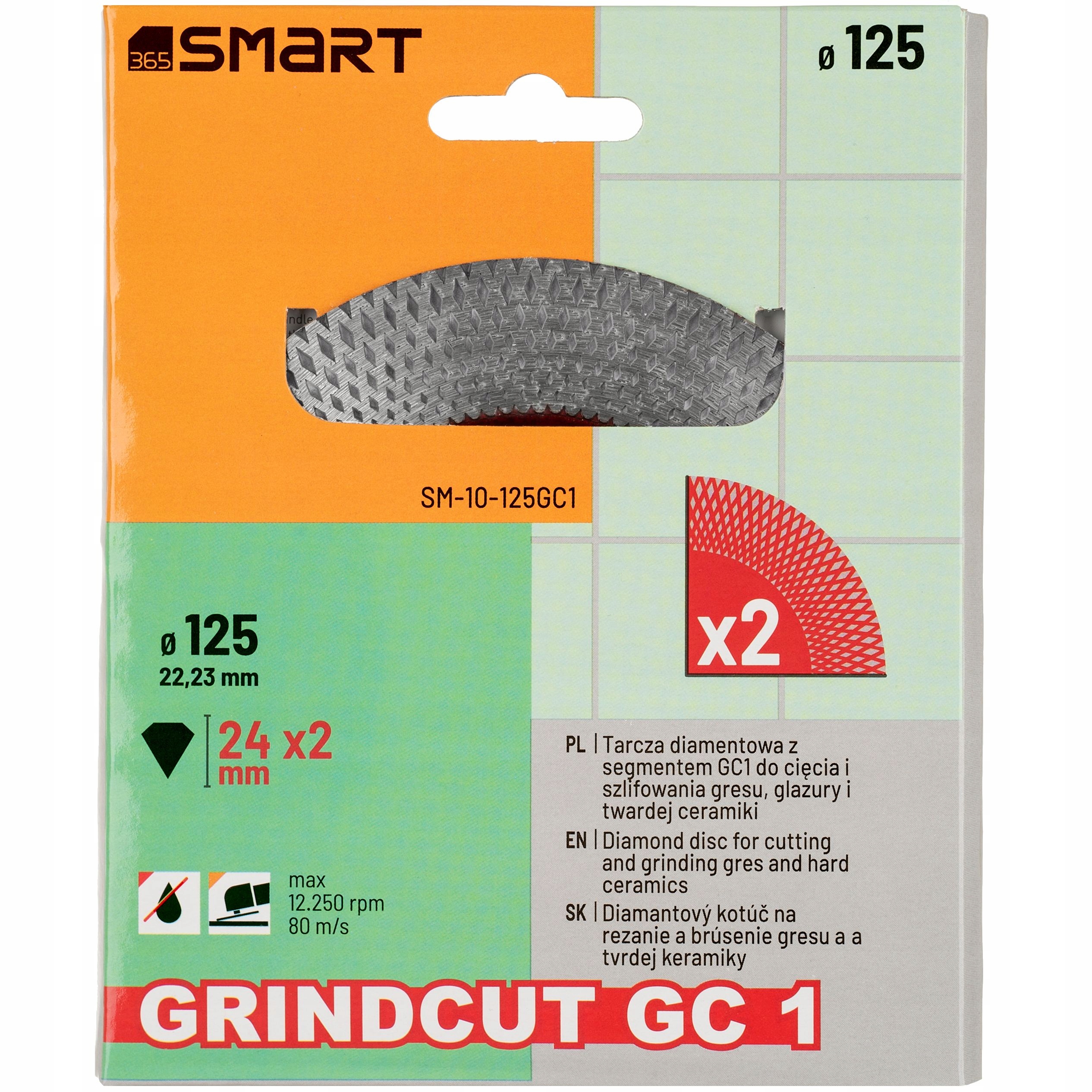 TARCZA DIAMENTOWA do CIĘCIA SZLIFOWANIA Płytek szlifu GRESU CERAMIKI 125 mm Rodzaj tarczy tnąca