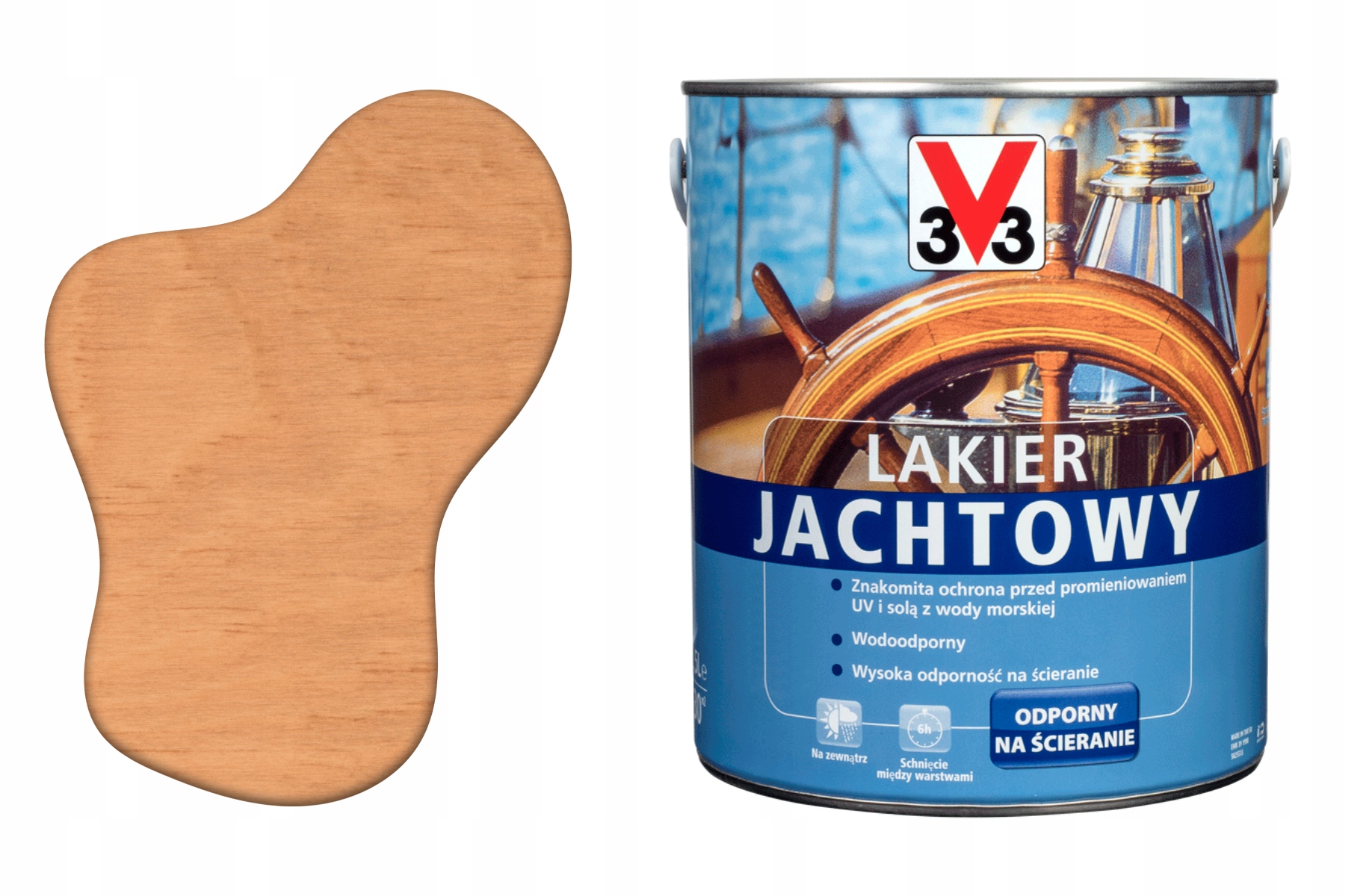 3V3 Lakier Do Drewna Twardy Jachtowy Okrętowy Odporny Bursztynowy 2500ML