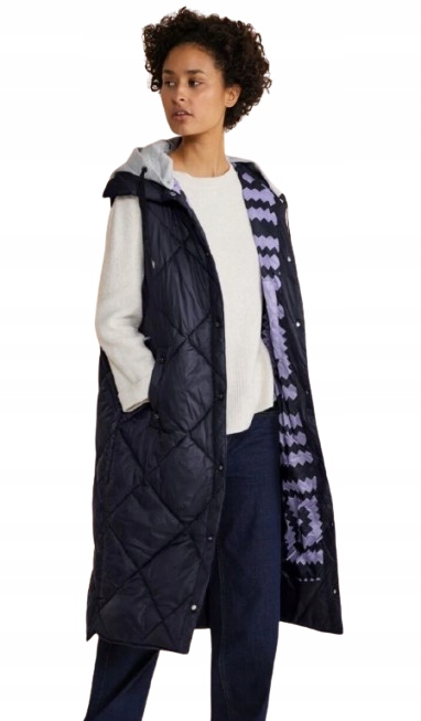 Street One Modrá Dámská Prošívaná Vesta Casual 46 Jxb