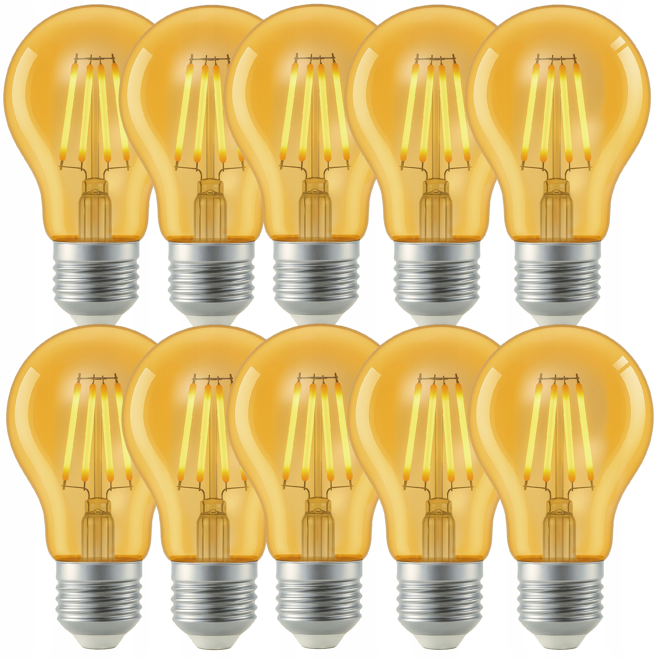 10x Led žárovka E27 12W 100W 1320m 3000K Teplá Ozdobná Filamentová Retr