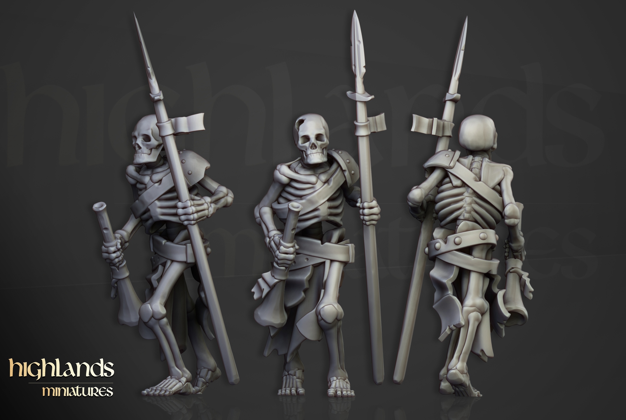 Skeleton Musician - Highlands Miniatures
