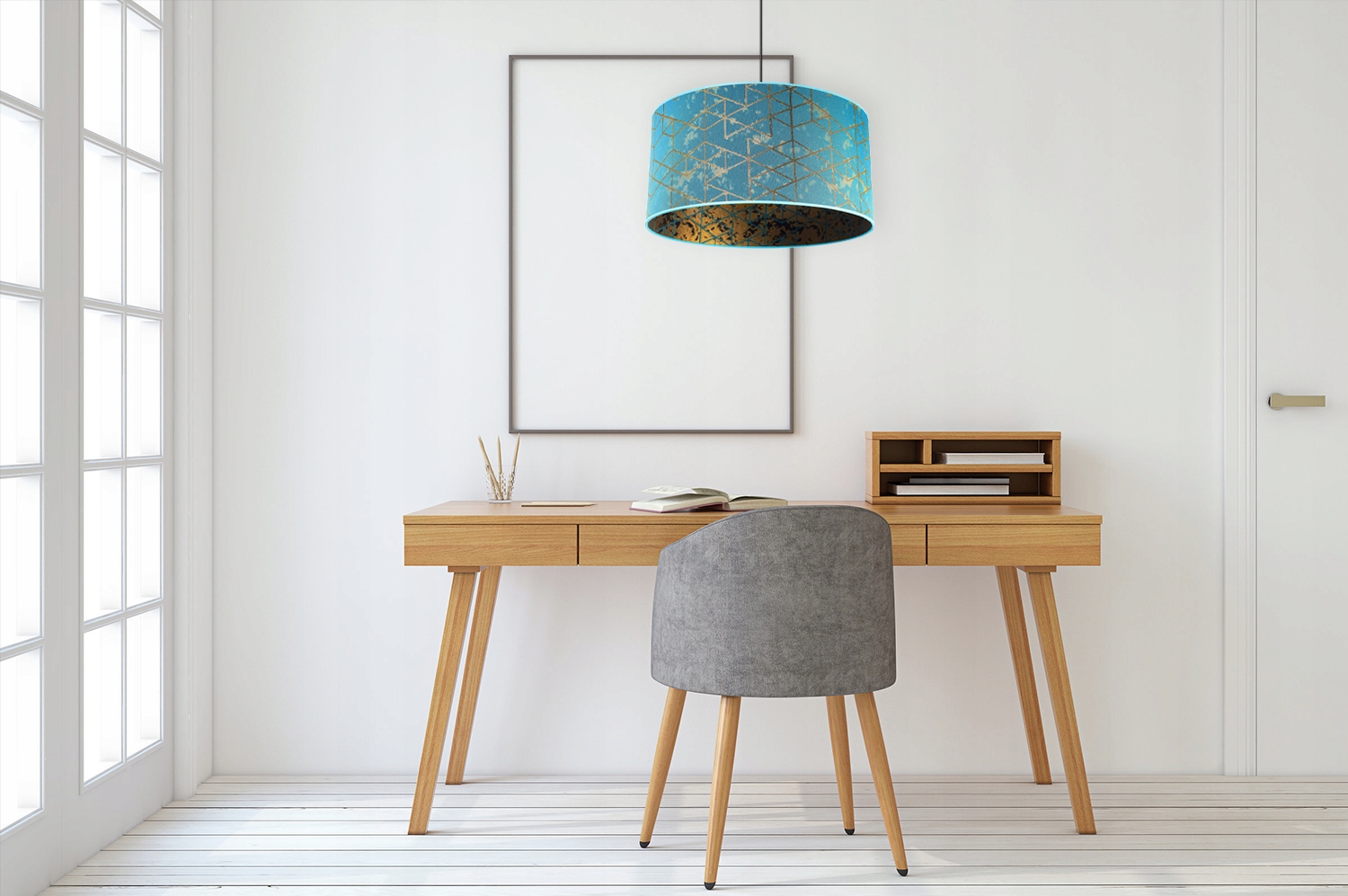 LAMPA WISZĄCA ŻYRANDOL SUFITOWA ABAŻUR ZŁOTY WZÓR Marka Light Home