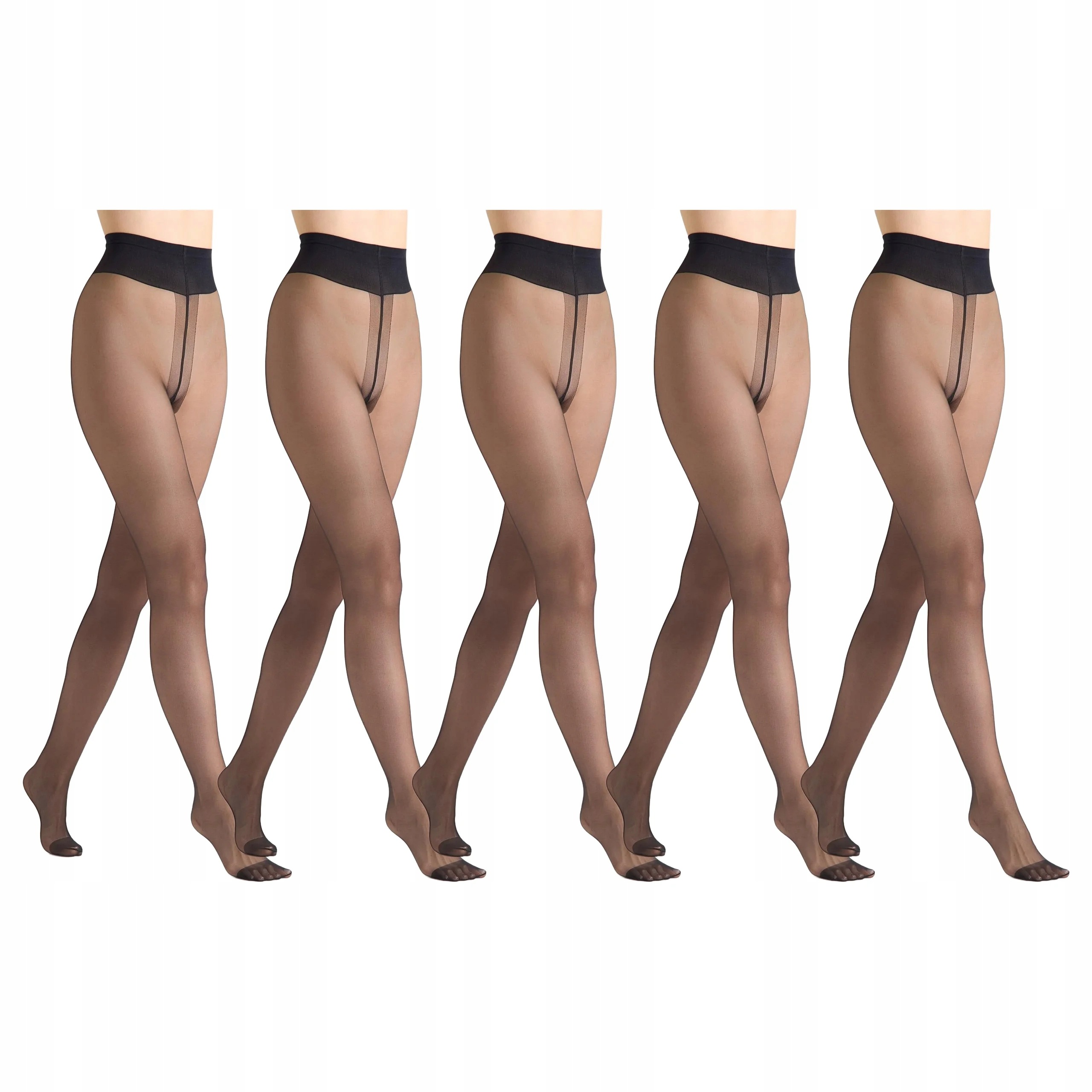 5 x Punčocháče hladké Exclusive Silk 15 den Marilyn Black 5-XL