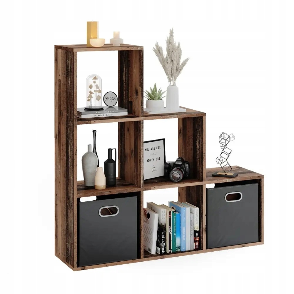 REGAŁ SCHODKOWY OLD STYLE 6 PRZEGRÓDEK VICCO